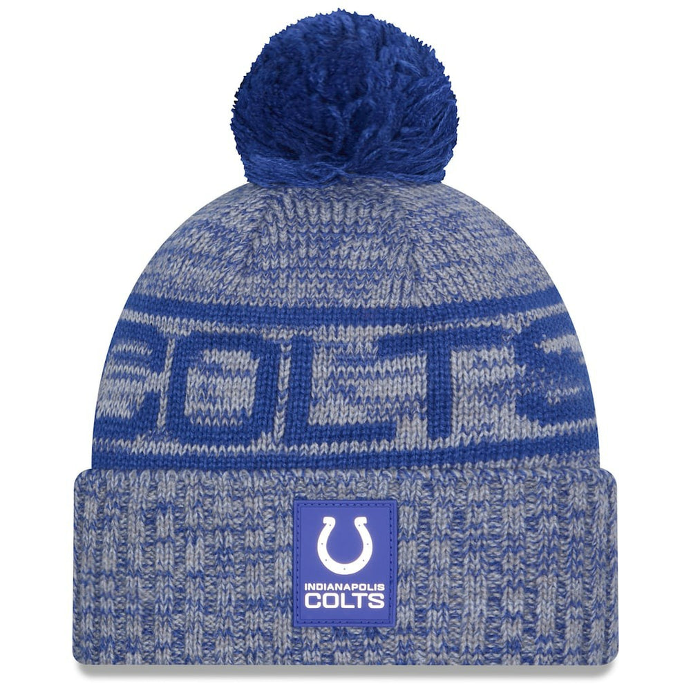 Indianapolis Colts New Era 2025 Sideline Cold Weather Cuffed Knit Hat with Pom Royal | NFL