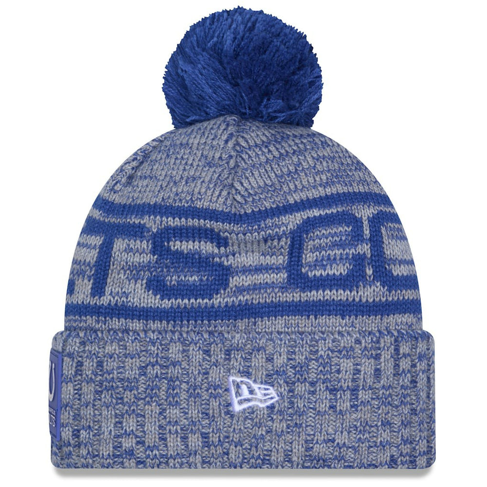 Indianapolis Colts New Era 2025 Sideline Cold Weather Cuffed Knit Hat with Pom Royal | NFL