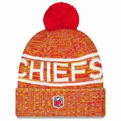 Kansas City Chiefs New Era 2025 Sideline Cold Weather Cuffed Knit Hat with Pom Red | NFL