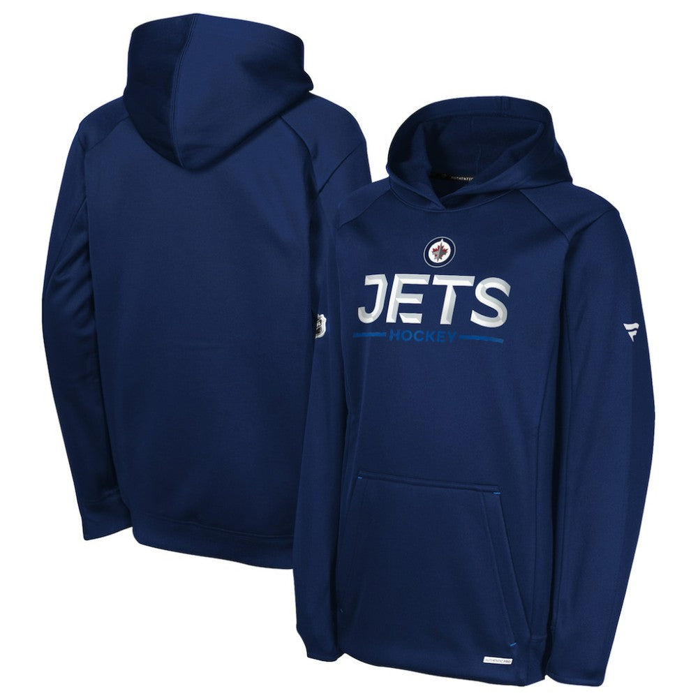 Winnipeg Jets Fanatics Youth Authentic Pro Rink Raglan Hoodie - Navy - NHL