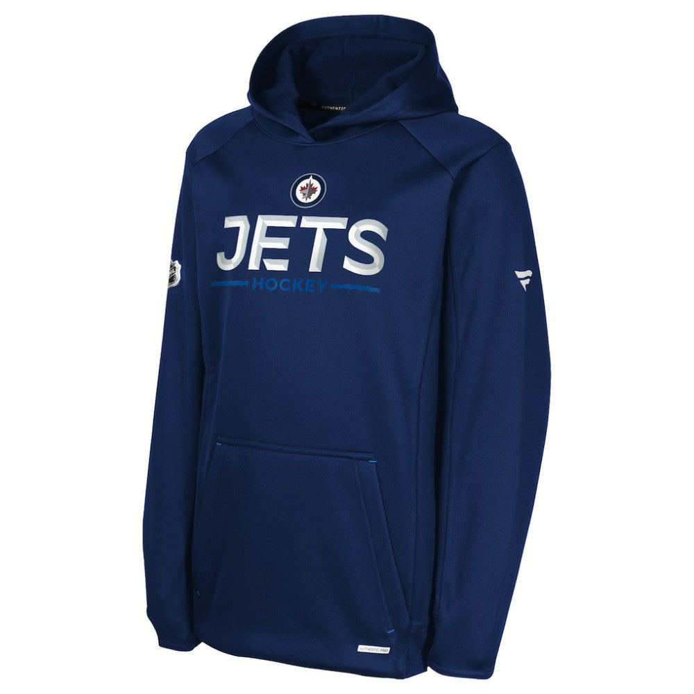 Winnipeg Jets Fanatics Youth Authentic Pro Rink Raglan Hoodie - Navy - NHL