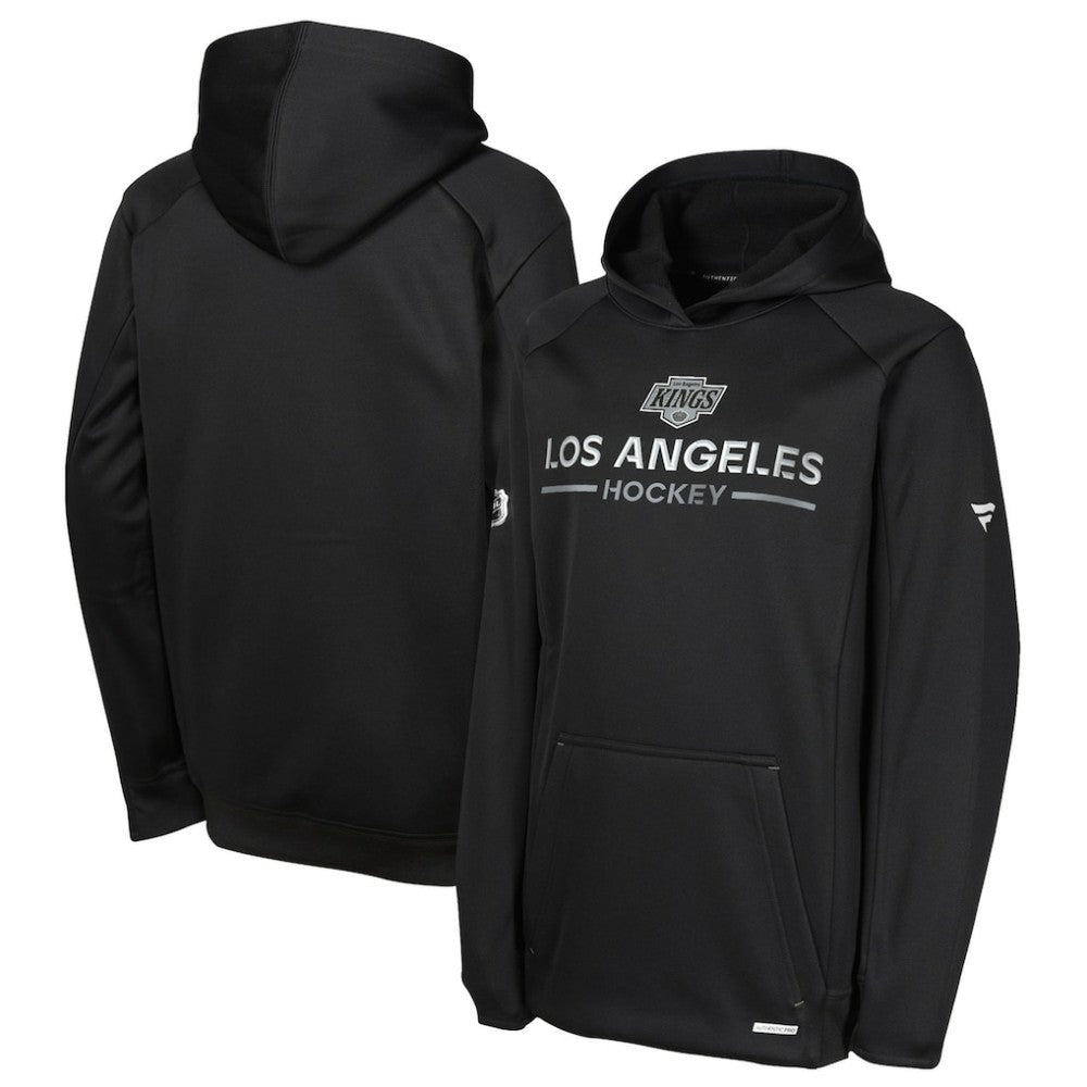 Los Angeles Kings Fanatics Youth Authentic Pro Rink Raglan Hoodie - Black - NHL