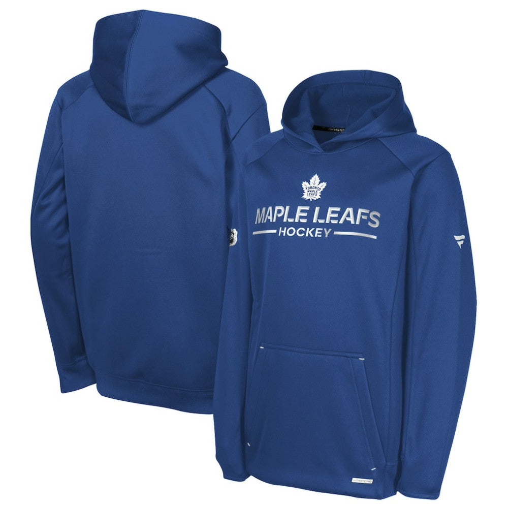 Toronto Maple Leafs Fanatics Youth Authentic Pro Rink Raglan Hoodie - Blue - NHL