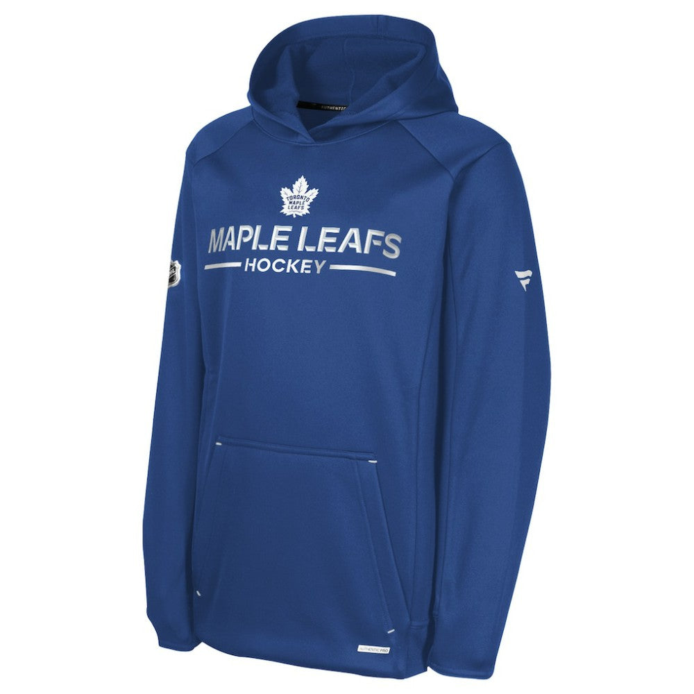 Toronto Maple Leafs Fanatics Youth Authentic Pro Rink Raglan Hoodie - Blue - NHL