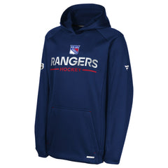 New York Rangers Fanatics Youth Authentic Pro Rink Raglan Hoodie - Navy - NHL