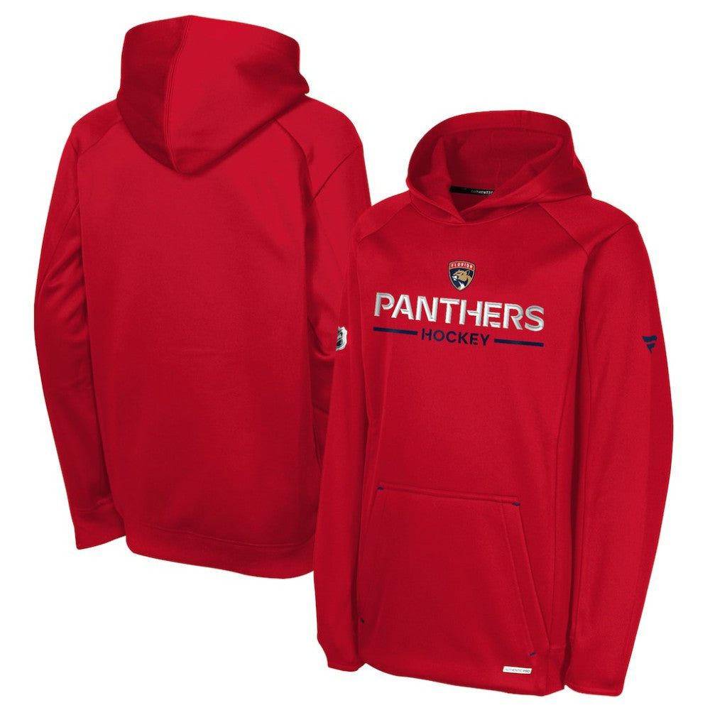 Florida Panthers Fanatics Youth Authentic Pro Rink Raglan Hoodie - Red - NHL