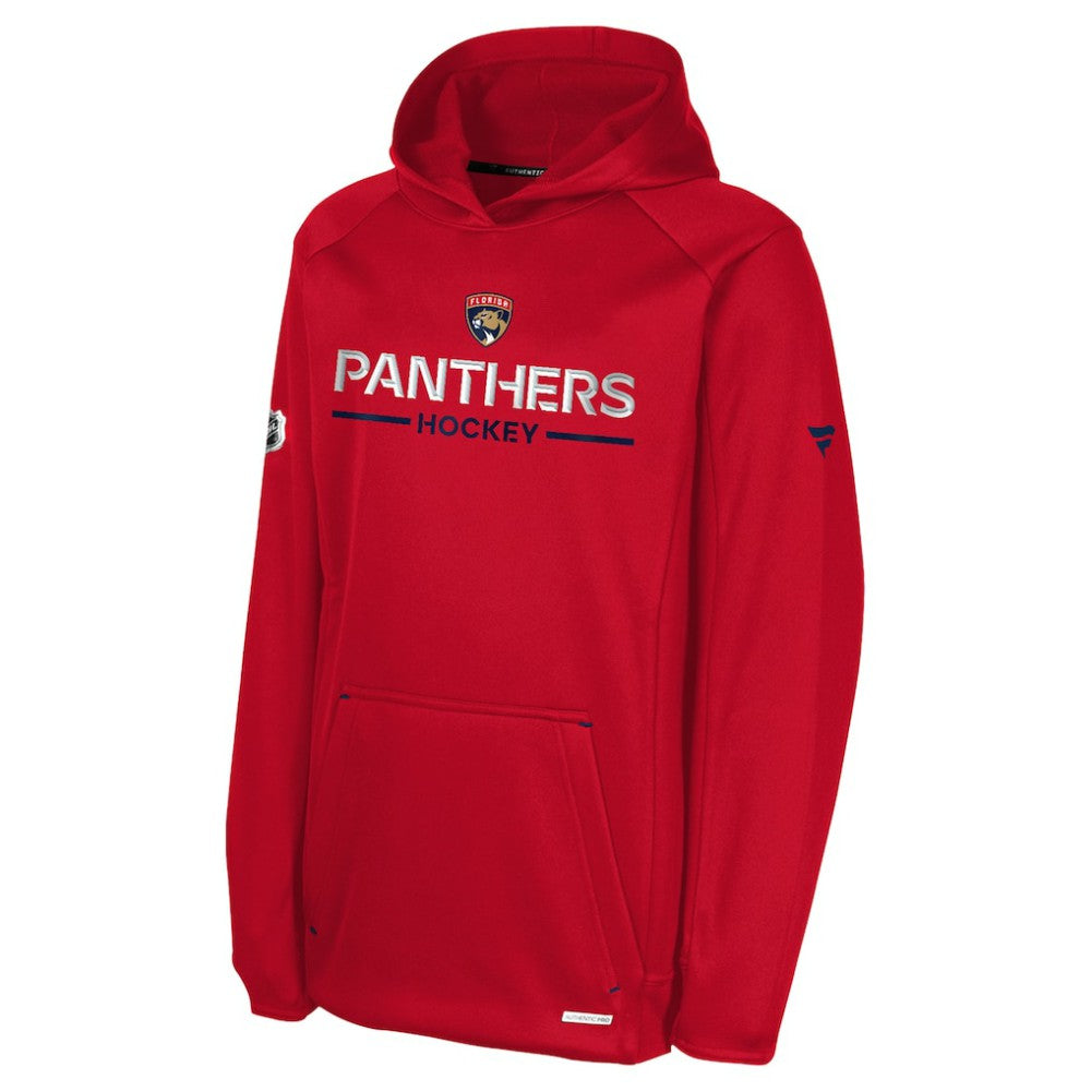 Florida Panthers Fanatics Youth Authentic Pro Rink Raglan Hoodie - Red - NHL