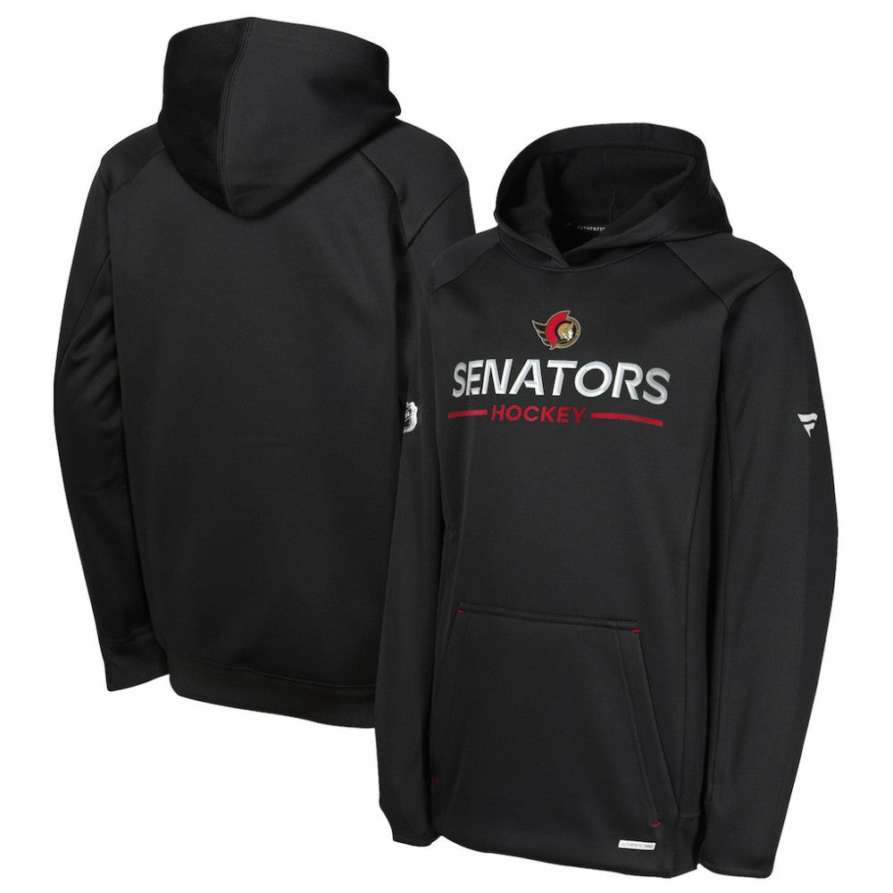 Ottawa Senators Fanatics Youth Authentic Pro Rink Raglan Hoodie - Black - NHL