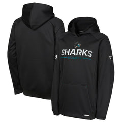 San Jose Sharks Fanatics Youth Authentic Pro Rink Raglan Hoodie - Black - NHL