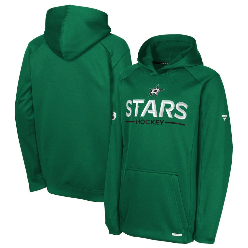 Dallas Stars Fanatics Youth Authentic Pro Rink Raglan Hoodie - Kelly Green - NHL