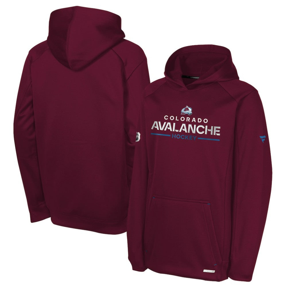 Colorado Avalanche Fanatics Youth Authentic Pro Rink Raglan Hoodie - Burgundy - NHL