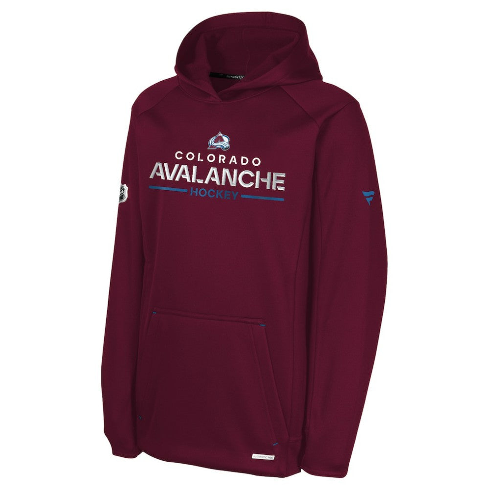 Colorado Avalanche Fanatics Youth Authentic Pro Rink Raglan Hoodie - Burgundy - NHL