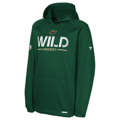 Minnesota Wild Fanatics Youth Authentic Pro Rink Raglan Hoodie - Green - NHL