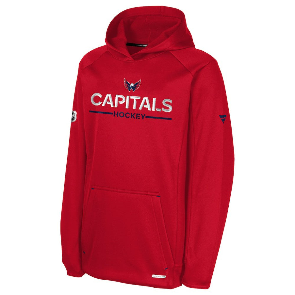 Washington Capitals Fanatics Youth Authentic Pro Rink Raglan Hoodie - Red - NHL