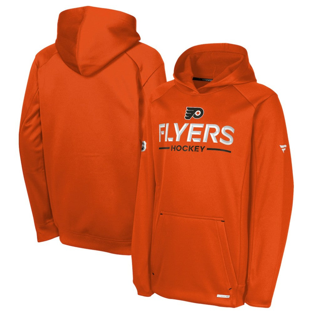 Philadelphia Flyers Fanatics Youth Authentic Pro Rink Raglan Hoodie - Orange - NHL