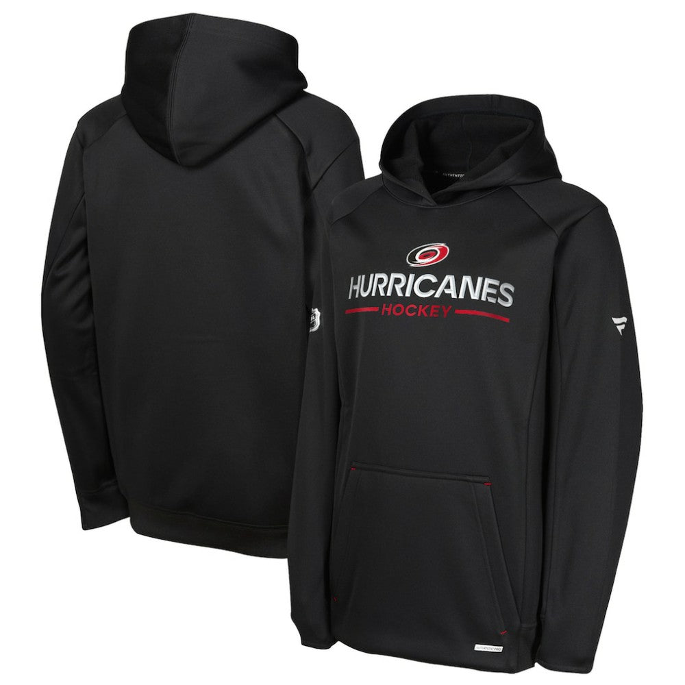 Carolina Hurricanes Fanatics Youth Authentic Pro Rink Raglan Hoodie - Black - NHL