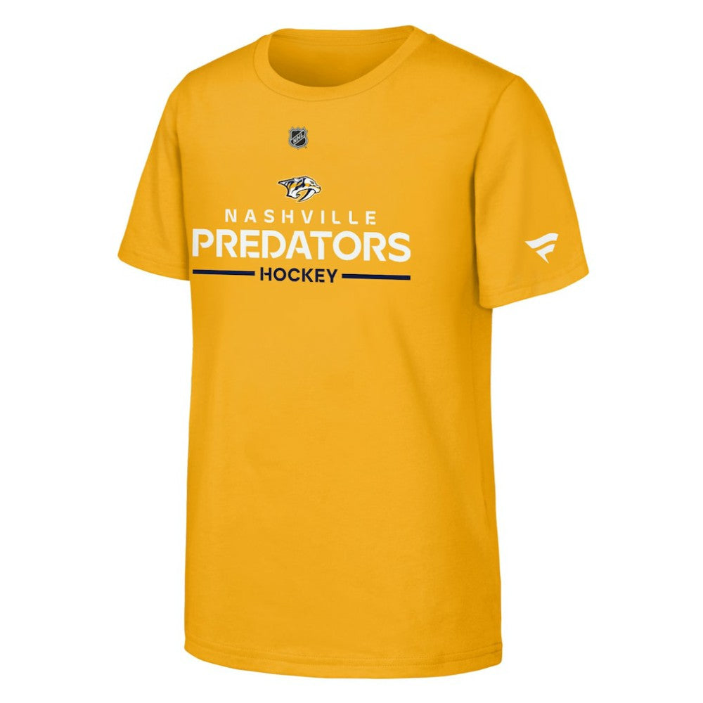 Nashville Predators Fanatics Youth Authentic Pro Wordmark T-Shirt - Gold - NHL