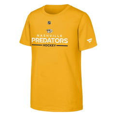 Nashville Predators Fanatics Youth Authentic Pro Wordmark T-Shirt - Gold - NHL