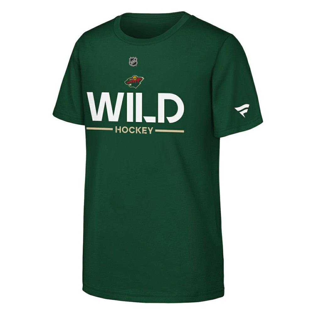 Minnesota Wild Fanatics Youth Authentic Pro Wordmark T-Shirt - Green - NHL