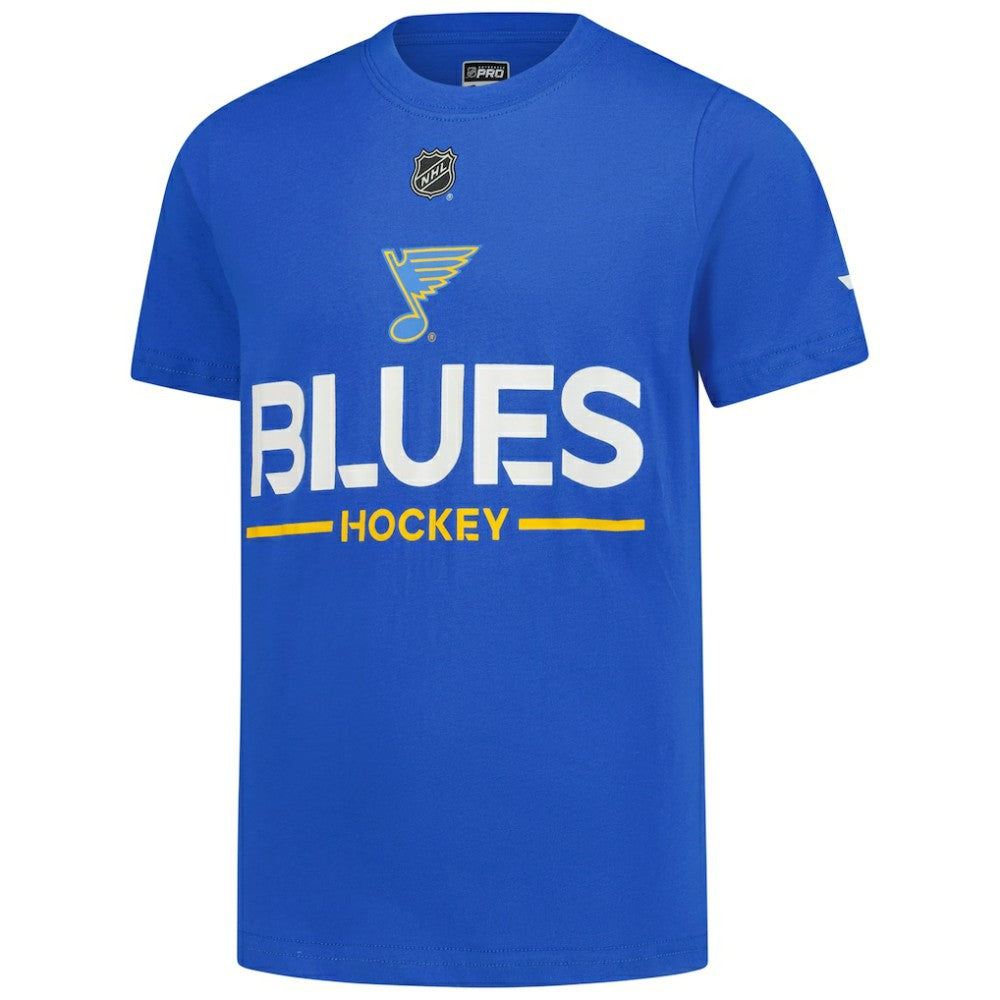 St. Louis Blues Fanatics Youth Authentic Pro Wordmark T-Shirt - Blue - NHL