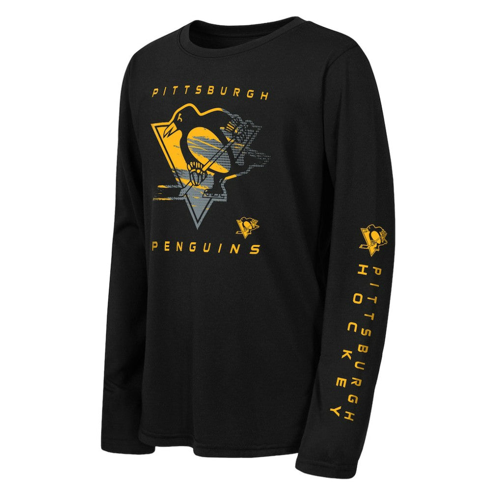 Pittsburgh Penguins Outerstuff Youth Seize the Win Long Sleeve T-Shirt - Black - NHL