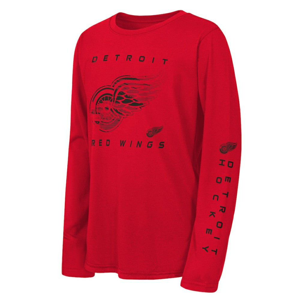 Detroit Red Wings Outerstuff Youth Seize the Win Long Sleeve T-Shirt - Red - NHL