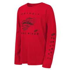 Detroit Red Wings Outerstuff Youth Seize the Win Long Sleeve T-Shirt - Red - NHL