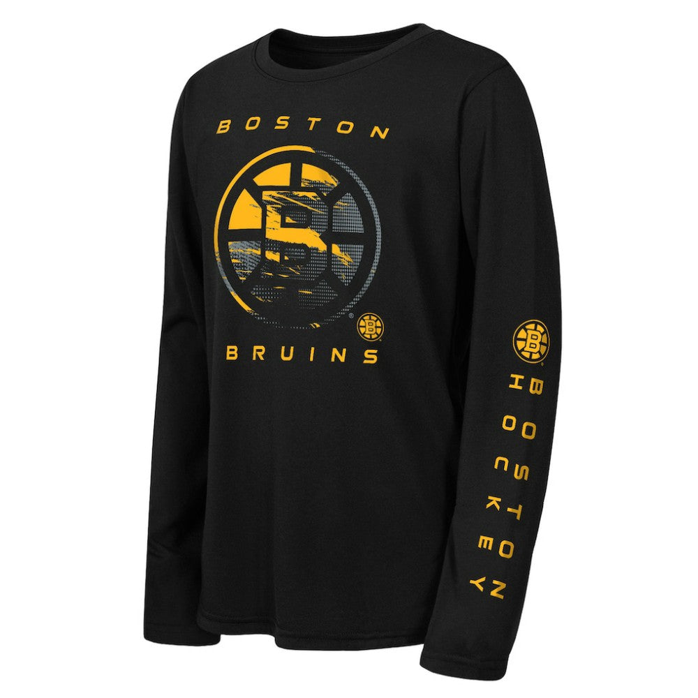 Boston Bruins Outerstuff Youth Seize the Win Long Sleeve T-Shirt - Black - NHL