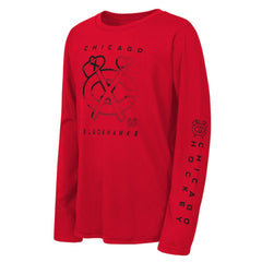 Chicago Blackhawks Outerstuff Youth Seize the Win Long Sleeve T-Shirt - Red - NHL