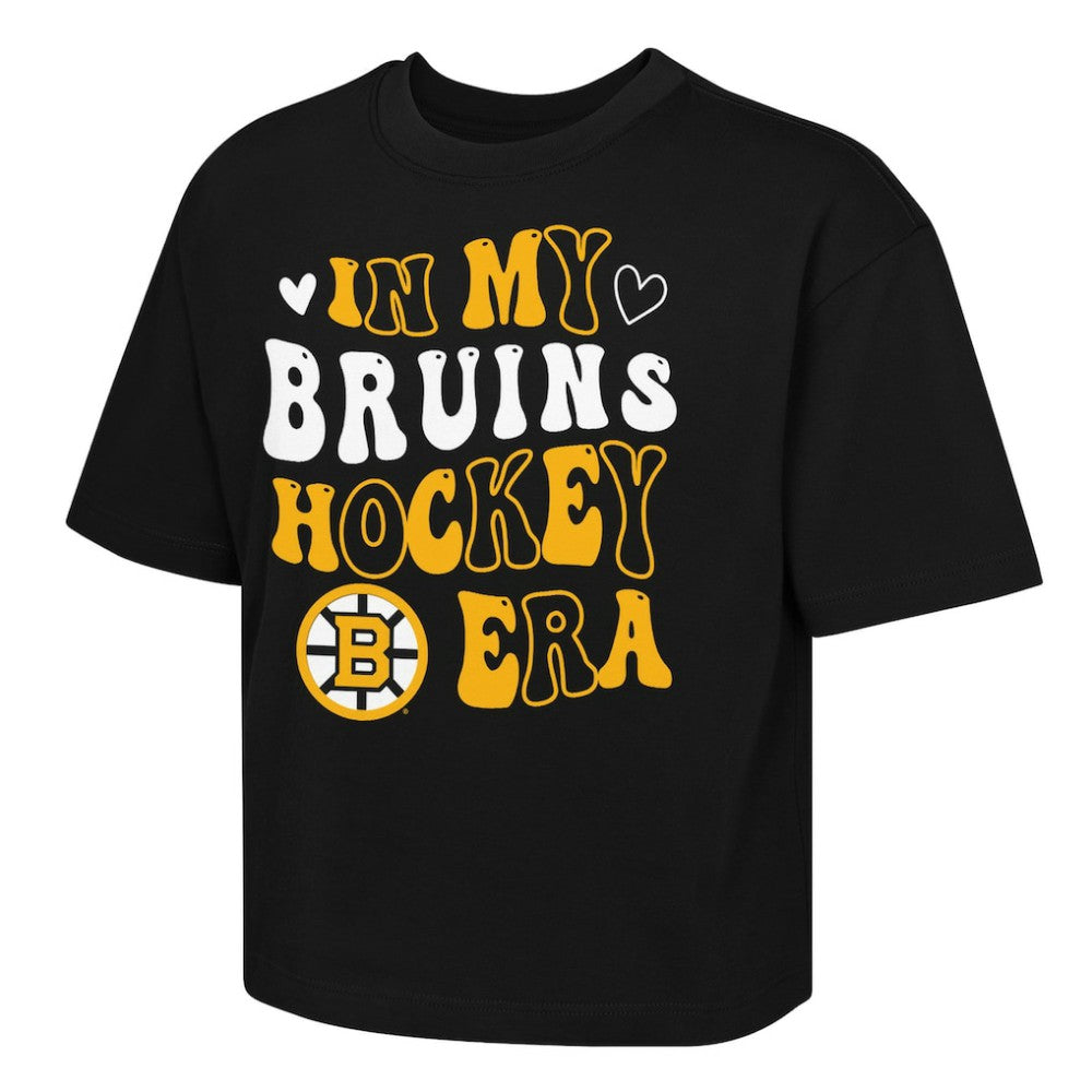 Boston Bruins Outerstuff Girls Youth In My Era Boxy T-Shirt - Black - NHL