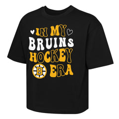 Boston Bruins Outerstuff Girls Youth In My Era Boxy T-Shirt - Black - NHL