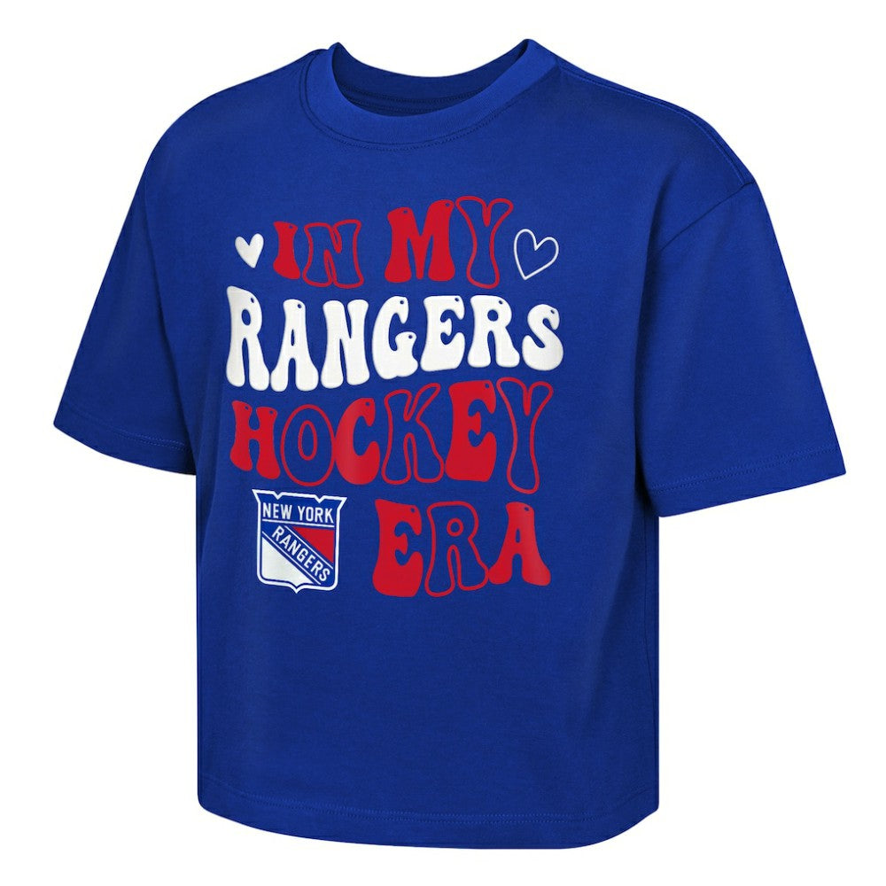 New York Rangers Outerstuff Girls Youth In My Era Boxy T-Shirt - Blue - NHL