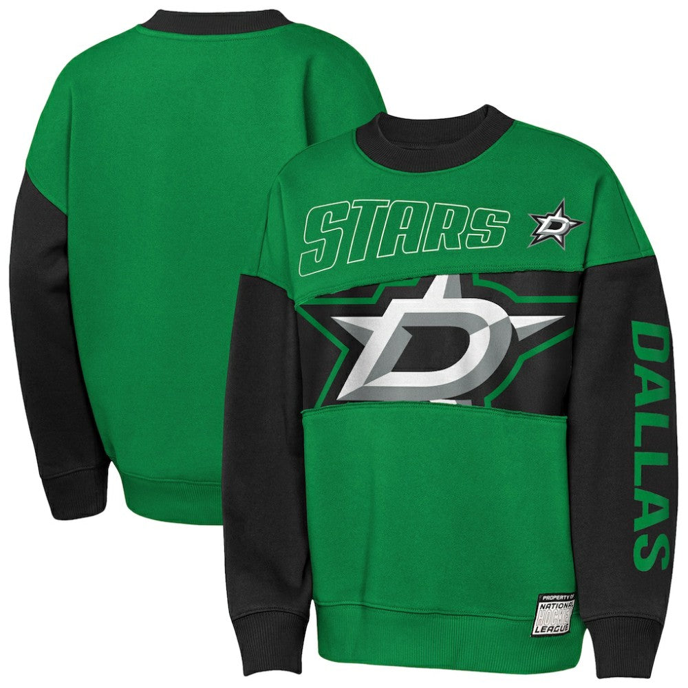 Dallas Stars Outerstuff Youth Impact Player Sweatshirt - Kelly Green/Black - NHL