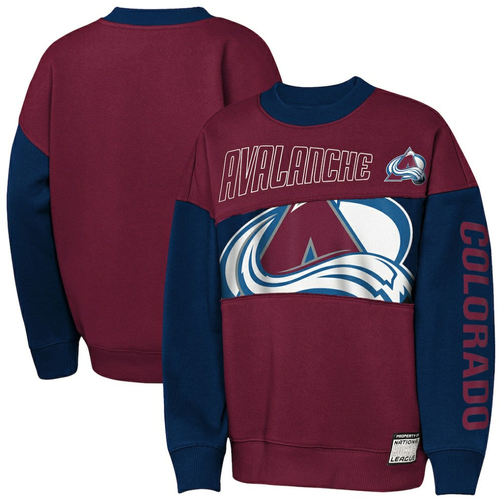 Colorado Avalanche Outerstuff Youth Impact Player Sweatshirt - Burgundy/Navy - NHL