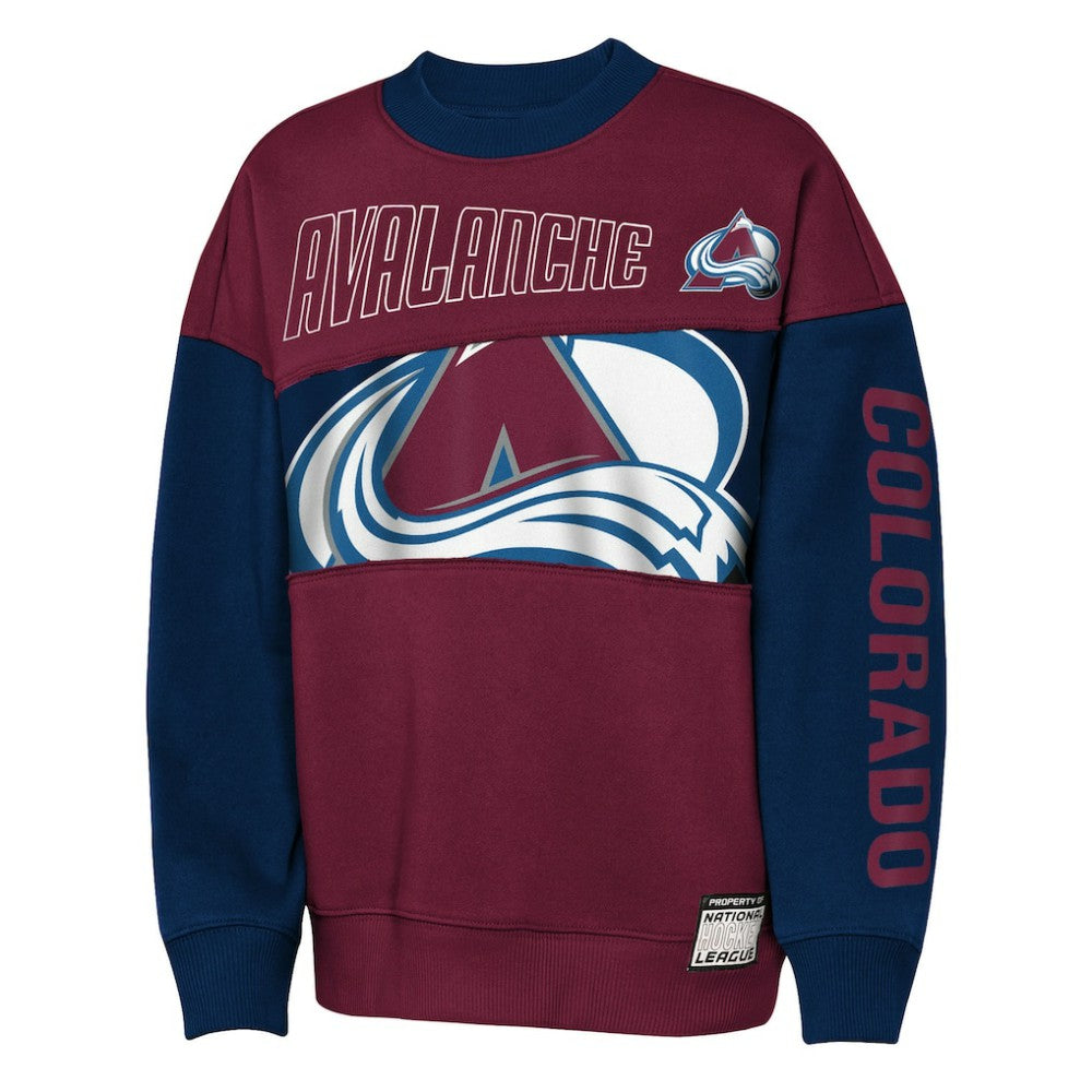 Colorado Avalanche Outerstuff Youth Impact Player Sweatshirt - Burgundy/Navy - NHL