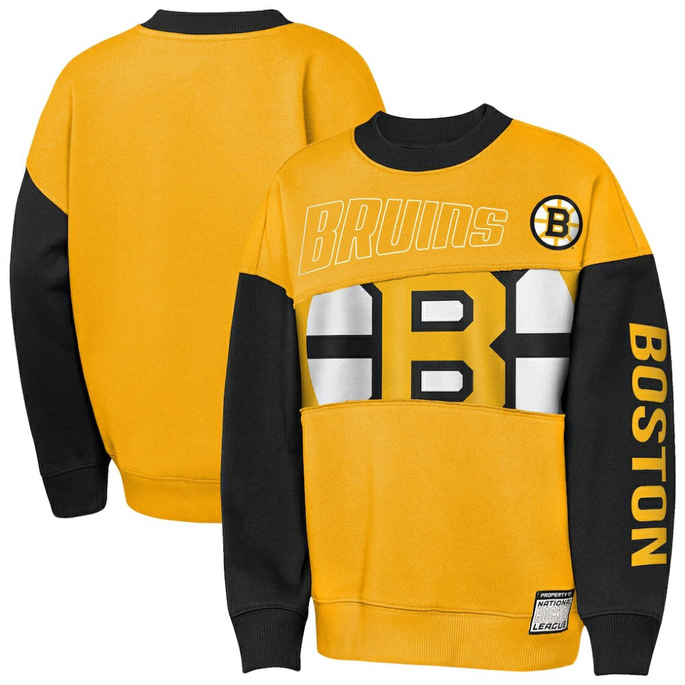 Boston Bruins Outerstuff Youth Impact Player Sweatshirt - Gold/Black - NHL