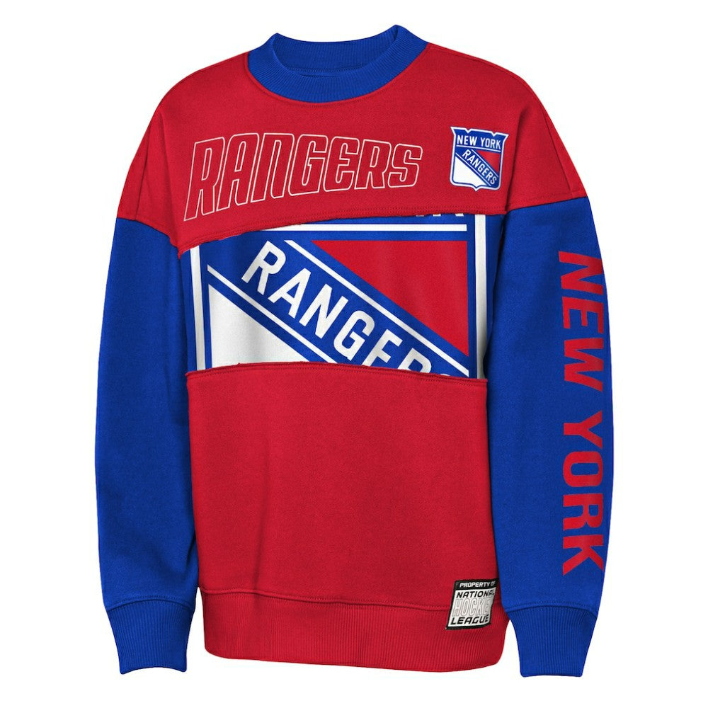 New York Rangers Outerstuff Youth Impact Player Sweatshirt - Red/Blue - NHL