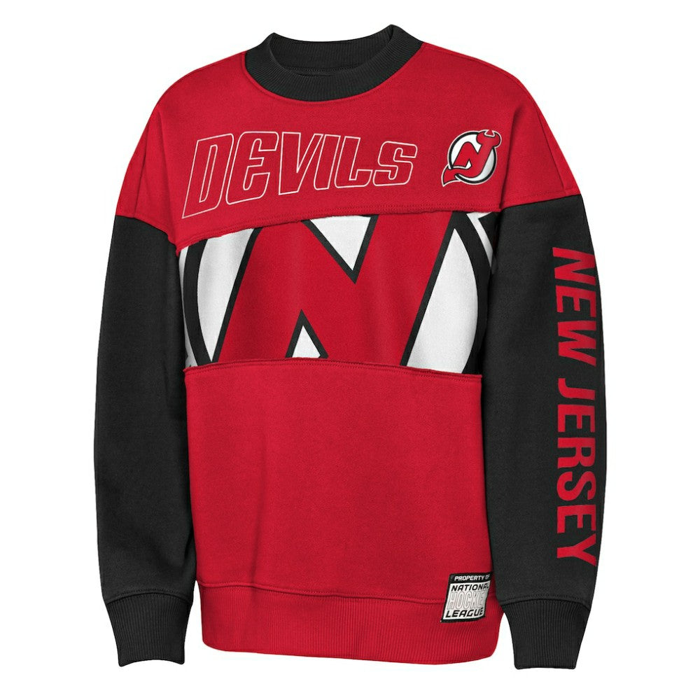 New Jersey Devils Outerstuff Youth Impact Player Sweatshirt - Red/Black - NHL