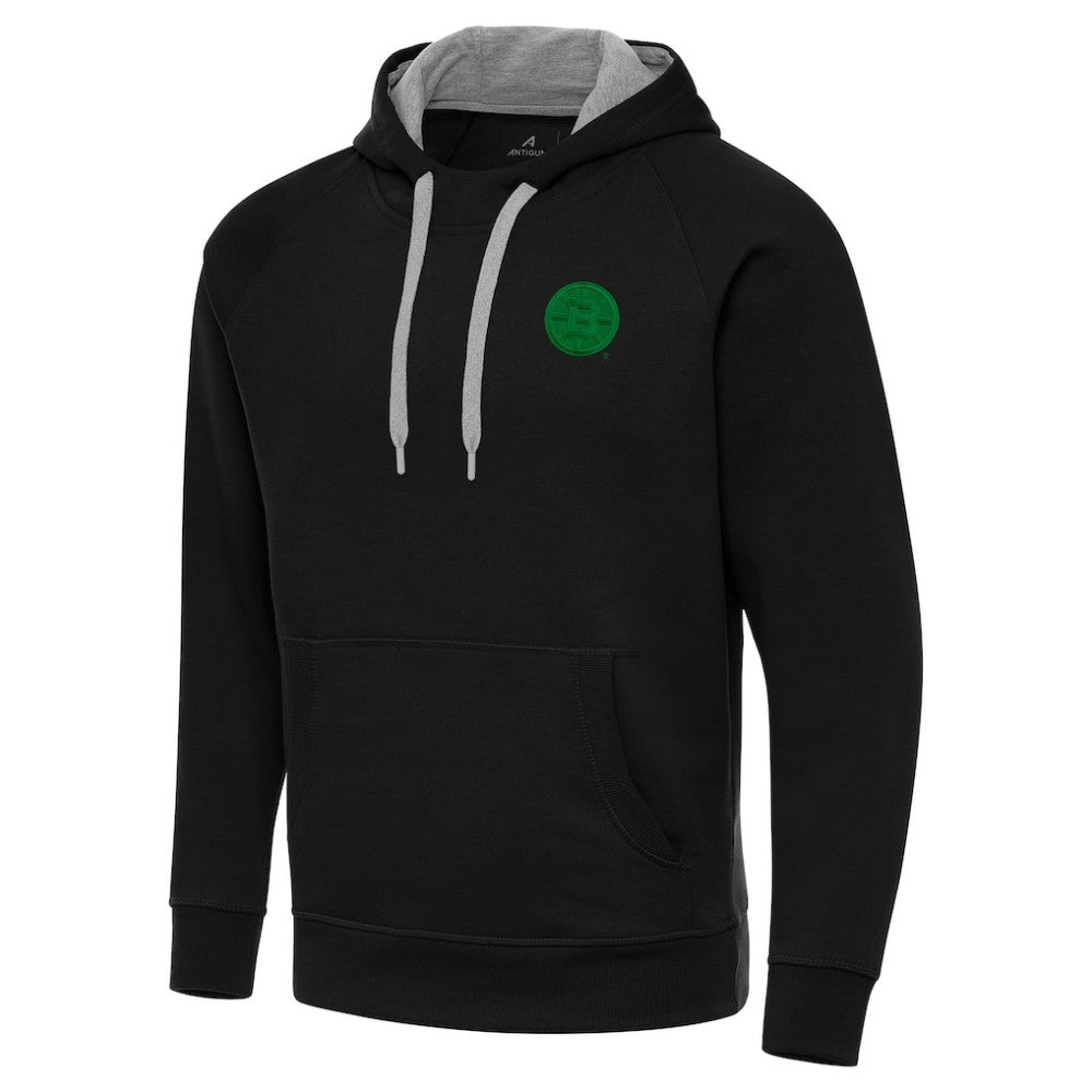 Boston Bruins Antigua St. Patrick's Day Victory Pullover Hoodie - Black - NHL