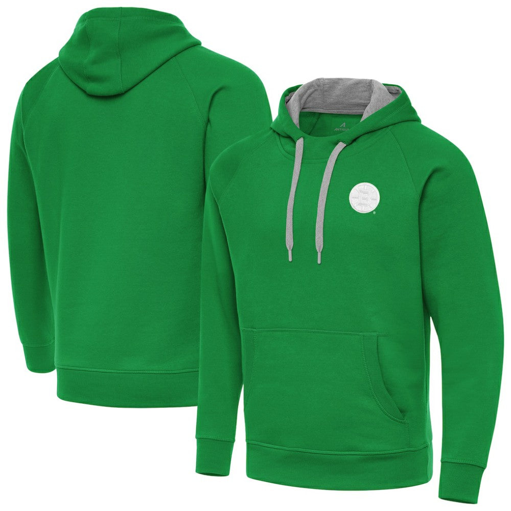 Boston Bruins Antigua St. Patrick's Day Victory Pullover Hoodie - Kelly Green - NHL