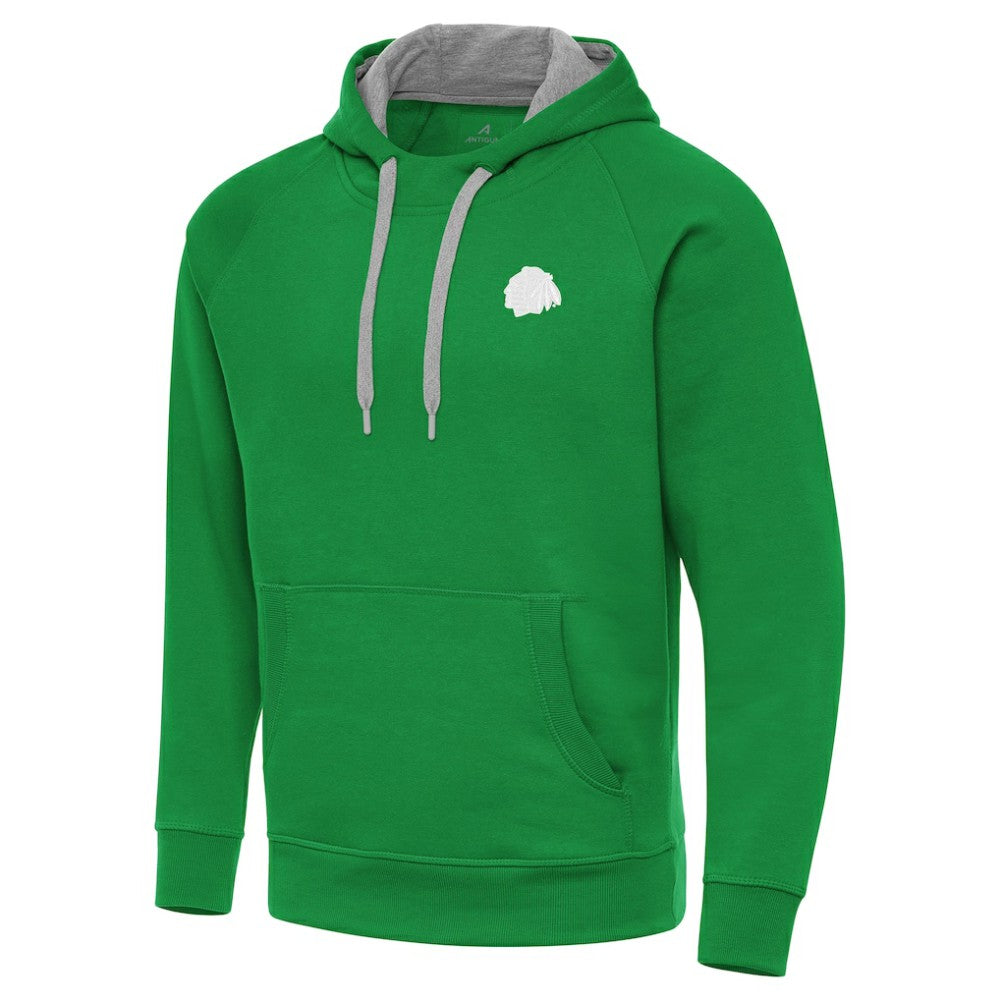 Chicago Blackhawks Antigua St. Patrick's Day Victory Pullover Hoodie - Kelly Green - NHL