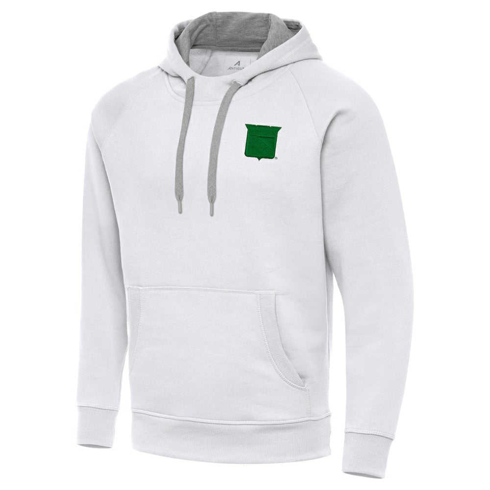 New York Rangers Antigua St. Patrick's Day Victory Pullover Hoodie - White - NHL