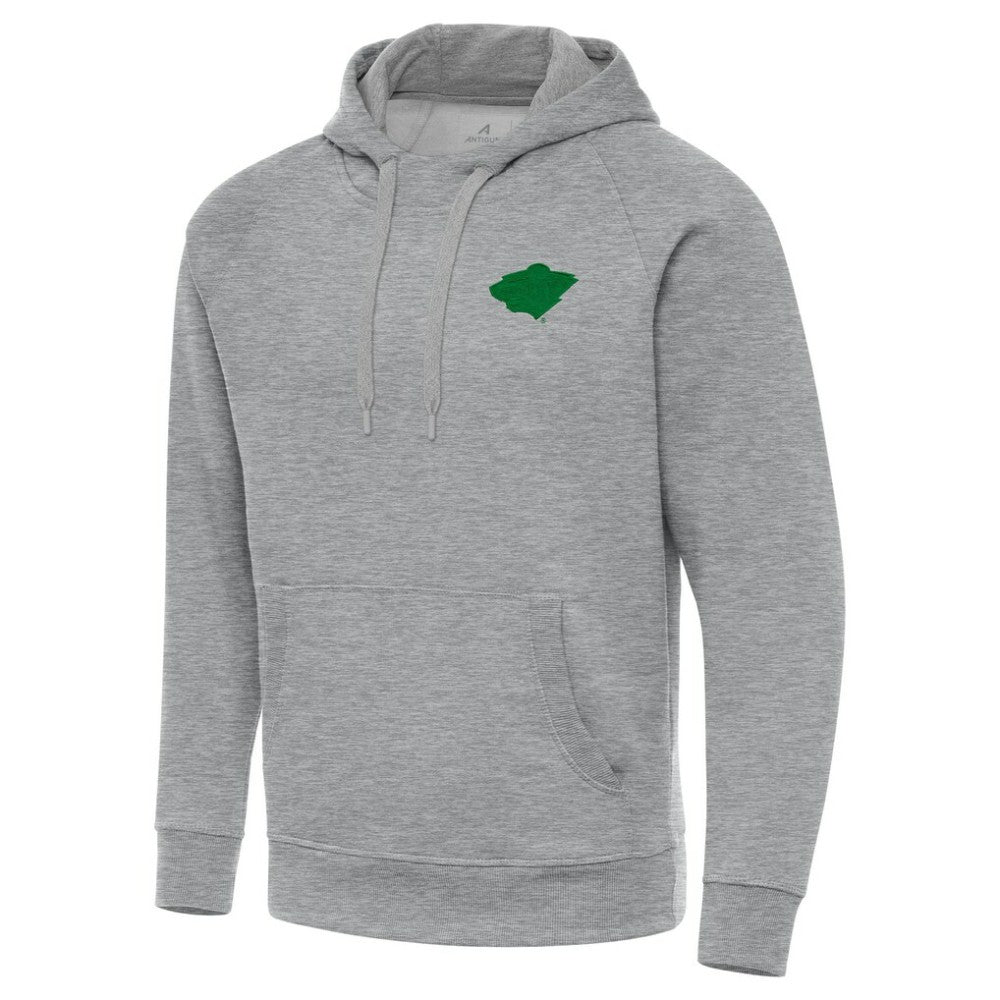 Minnesota Wild Antigua St. Patrick's Day Victory Pullover Hoodie - Heather Gray - NHL