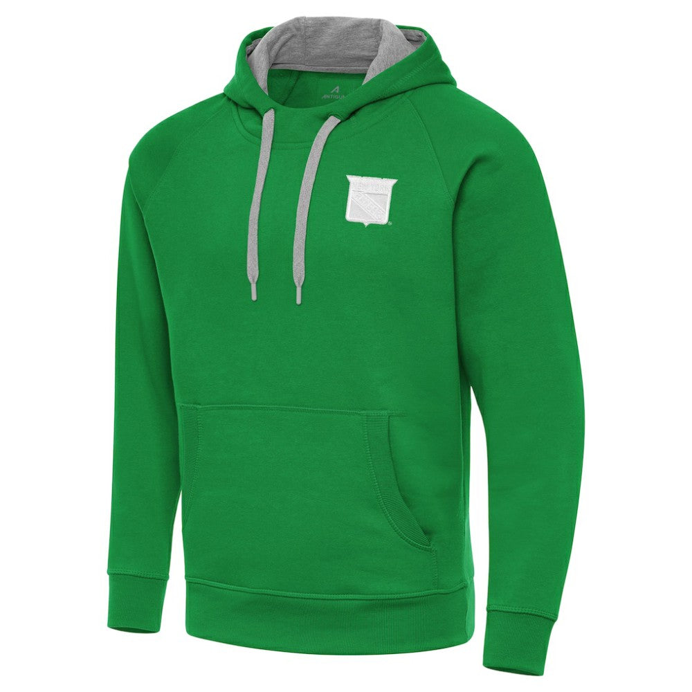 New York Rangers Antigua St. Patrick's Day Victory Pullover Hoodie - Kelly Green - NHL