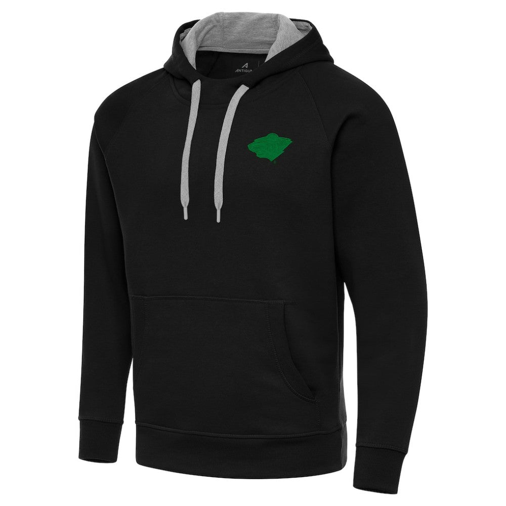 Minnesota Wild Antigua St. Patrick's Day Victory Pullover Hoodie - Black - NHL