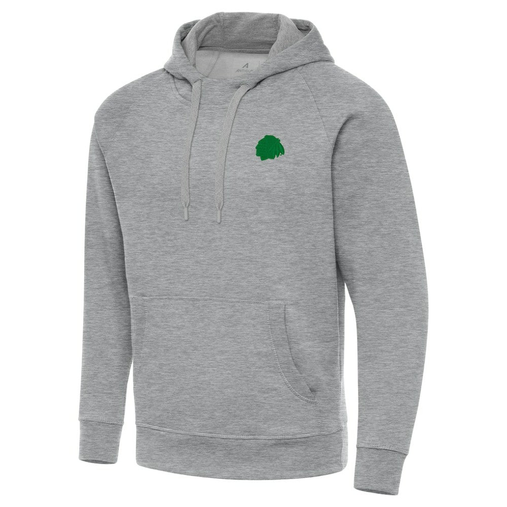 Chicago Blackhawks Antigua St. Patrick's Day Victory Pullover Hoodie - Heather Gray - NHL