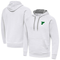 St. Louis Blues Antigua St. Patrick's Day Victory Pullover Hoodie - White - NHL