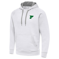 St. Louis Blues Antigua St. Patrick's Day Victory Pullover Hoodie - White - NHL