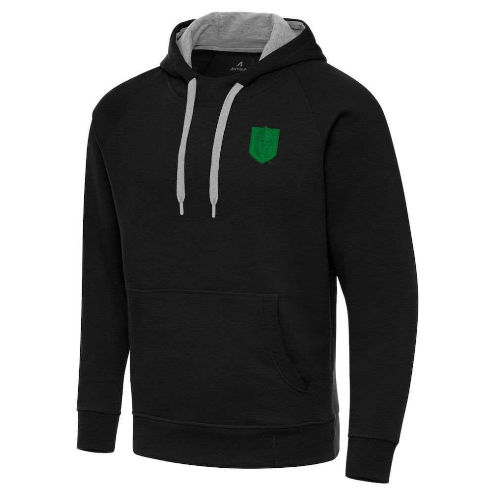 Vegas Golden Knights Antigua St. Patrick's Day Victory Pullover Hoodie - Black - NHL