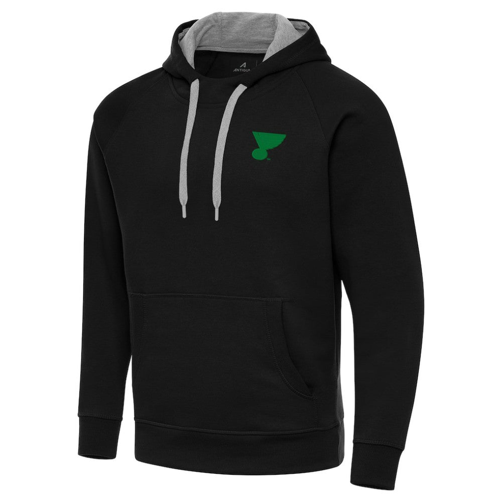 St. Louis Blues Antigua St. Patrick's Day Victory Pullover Hoodie - Black - NHL